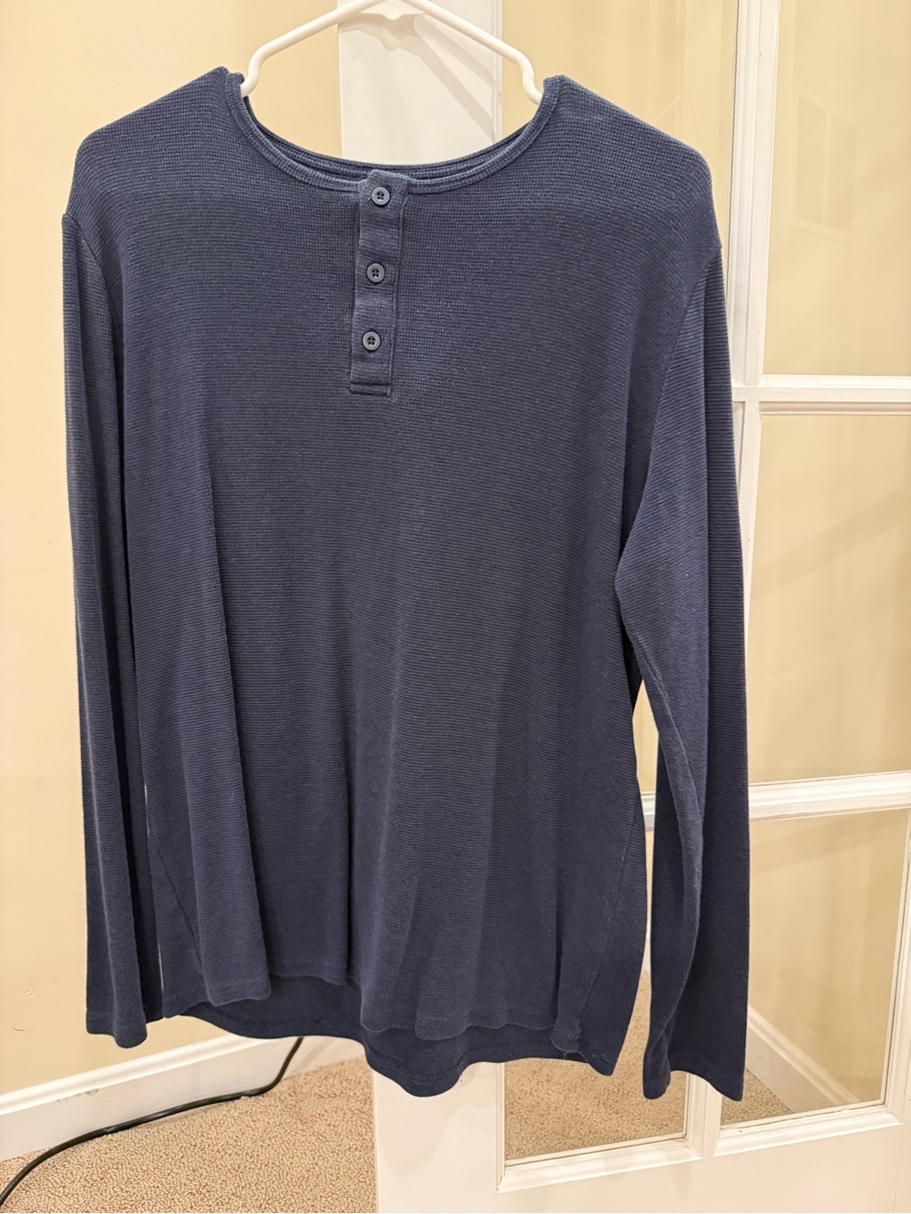 True Classic Men's Navy Long-Sleeve Henley Shirt